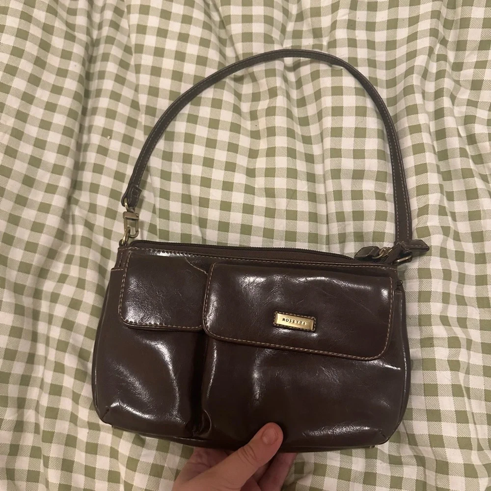 Rosetti 90s y2k brown leather shoulder bag mini purse - Picture 8 of 8